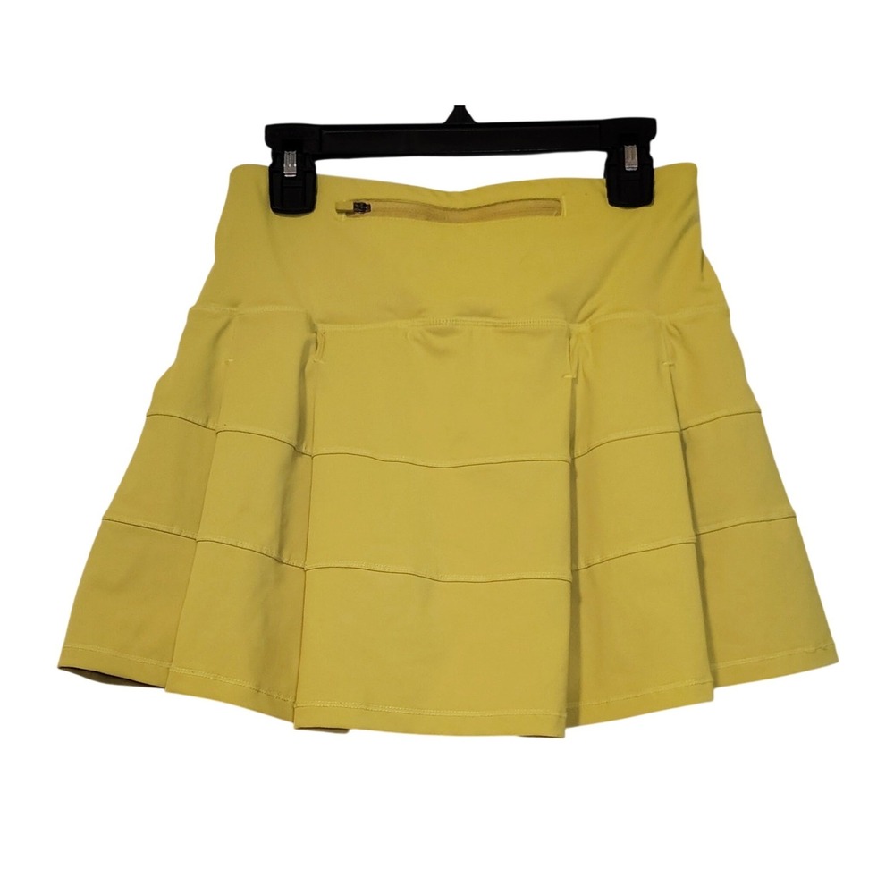 Chartreuse Yellow Womens Pleated Athletic Skort 4 Pocket‎ Tennis Prep Preppy
